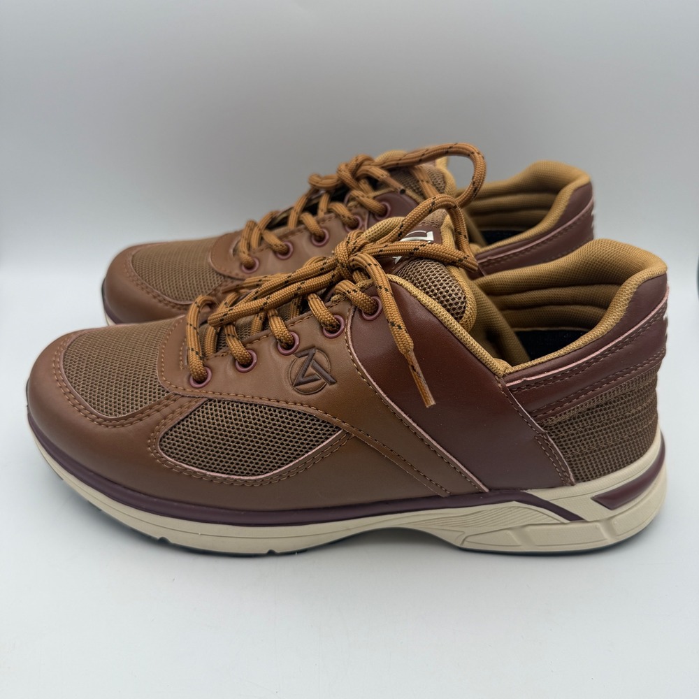 Zeba Hands-Free Sneakers Mens 9 Brown Tan Slip On Athletic Walking Shoes